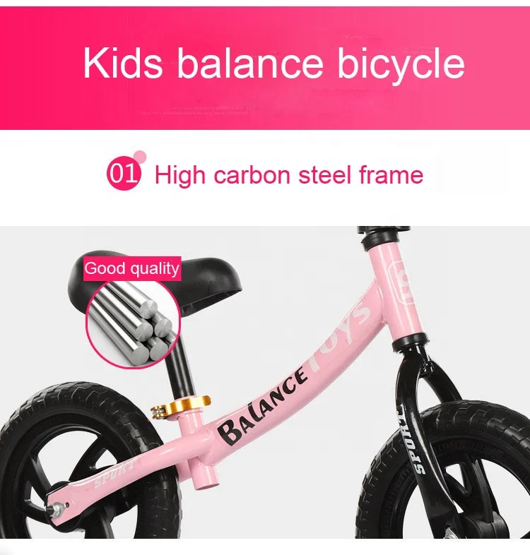 2 ~ 10 -Year-Old Boys and Girls Steel Frame Balance Bike Baby Ride on Car Mini Cheap Road Bike Kids First Bike for Children