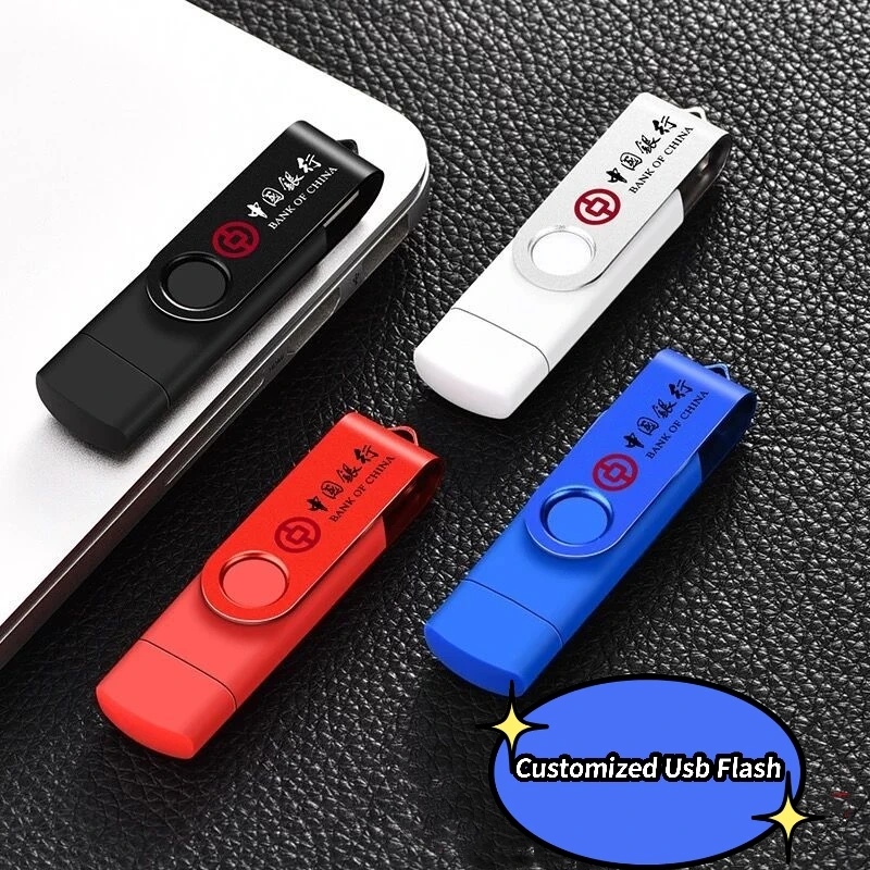 Hot Sale Pen Drive Otg 128gb 64gb 32gb 16gb 8gb Mobile Phone Pendrive Usb 2.0  2 In 1 Otg Usb Flash Drive San Disk