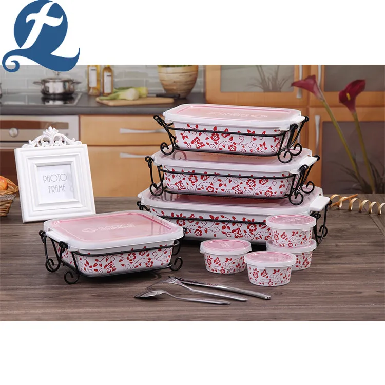 China manufacture reusable baking bakeware ceramic cookware sets with lid