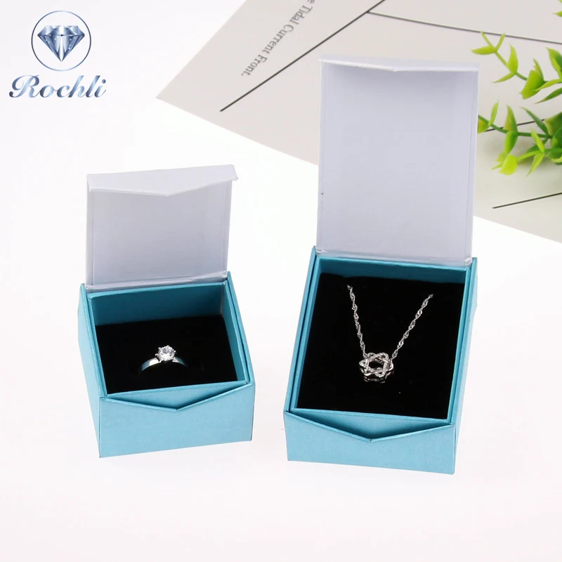 Custom logo jewelry necklace ring bracelet magnet gift boxes simple fashion paper folding pendant box wholesale