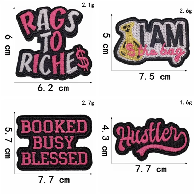 Personality Girl Series Twill Fabric Embroidered Patches Iron-On Style Lipstick and High Heels Design for Clothing