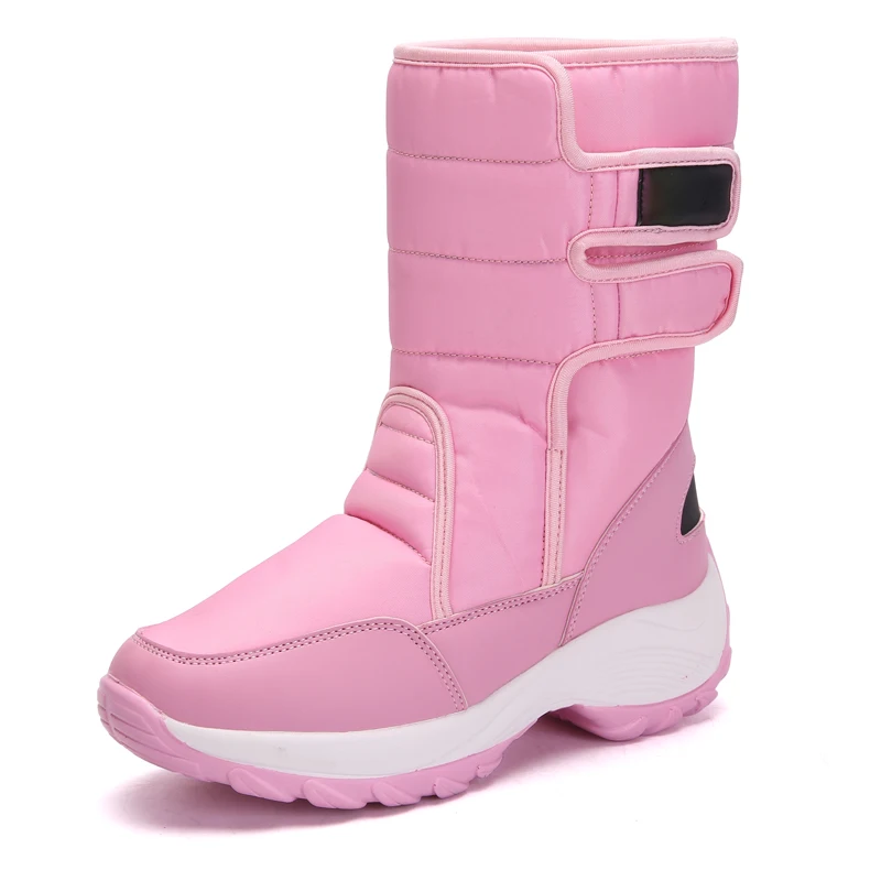 Women Rubber Outsole Nylon Winter Snow Waterproof Rain Warm Boots