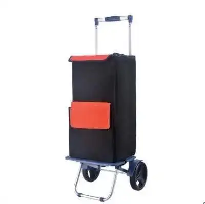 
portable electric plastic folding shopping trolley cart supermarket store shopping cart bags with wheels 