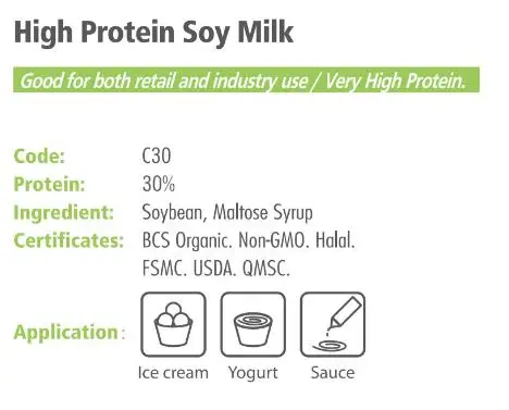Best raw material  for Soy milk Coffee  / Instant soymilk powder C30 with 30% soy protein