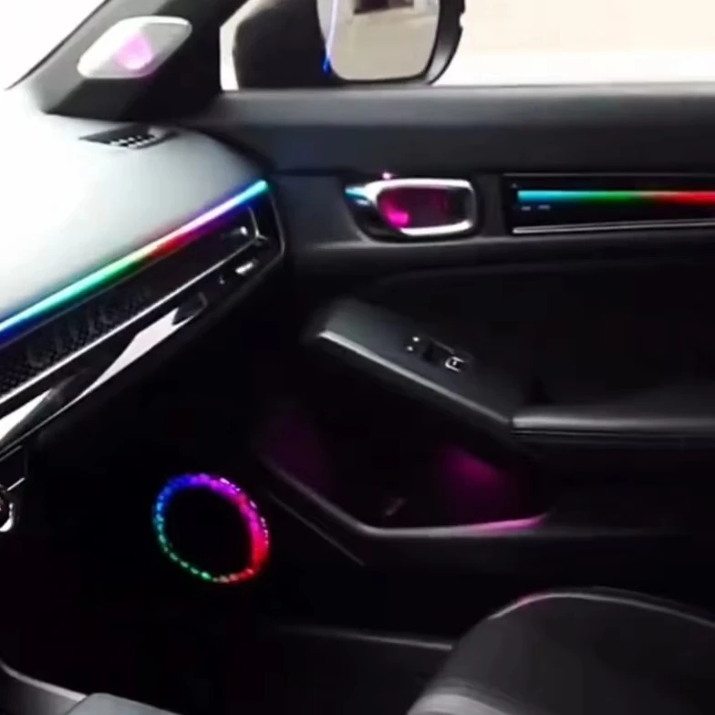 Динамическое пианино с подсветкой черный + твитер для Honda Civic/Integra(2022-2023)