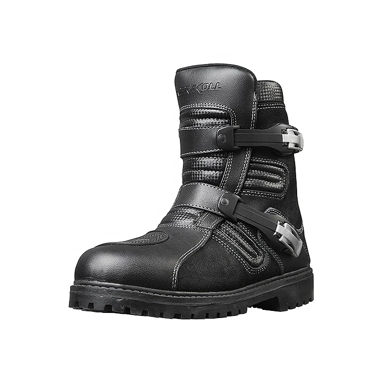 DUHAN Sport Style Hard Sole Moto Travel Boots Leather Motorcycle Boots Motorcycle Riding Shoes For Riders