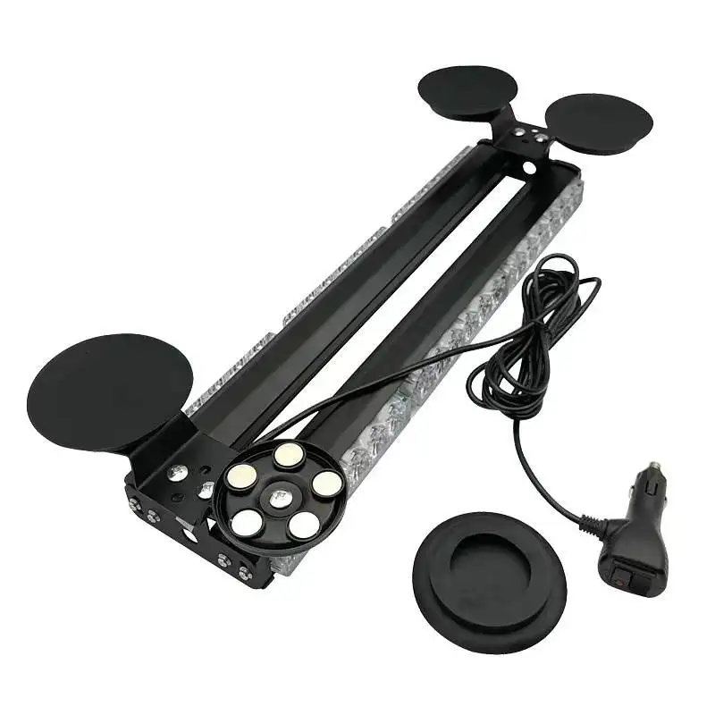 Two side COB CE 24 volt Red Blue Amber car roof magnetic mount low profile led strobe light bar