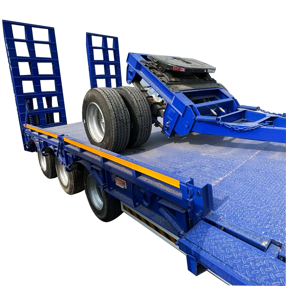 2024 Hot Sale 2 axles 3 axles 4 axles customizable extendable lowbed semi-trailer lowboy carrying 50 tons 80 tons