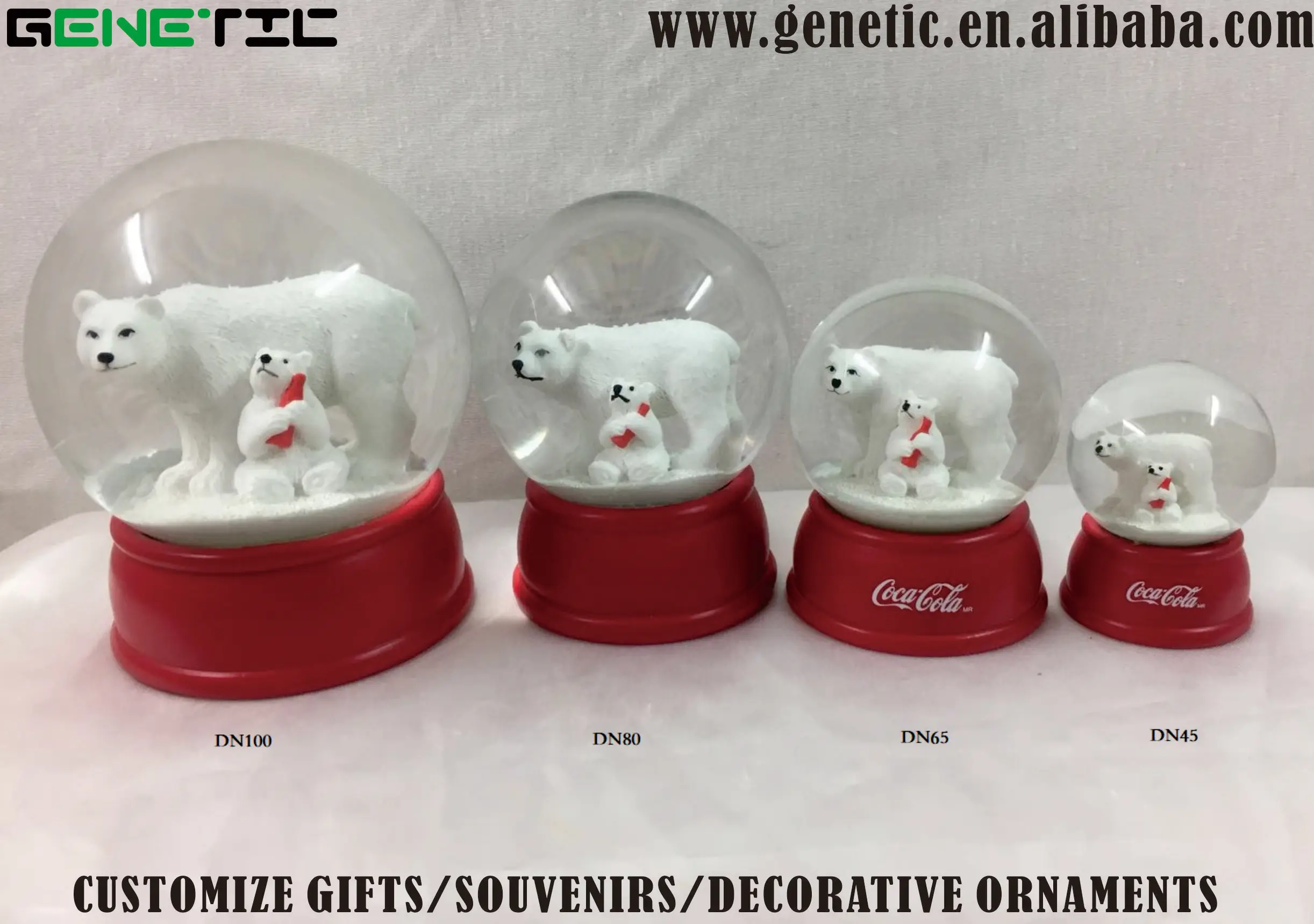 bear coc a cola snow globe