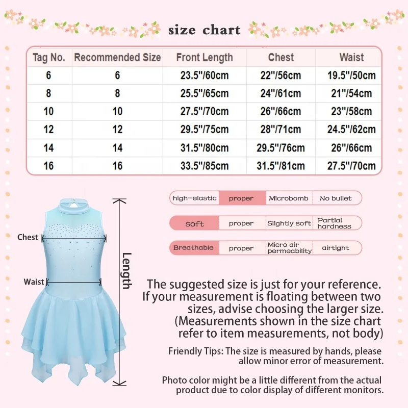 6-16 Years Kids Girls Stylish Clothing Latin Ice Figure Skating Dress Performance Wear Hollow Back Samba Dancing Dress