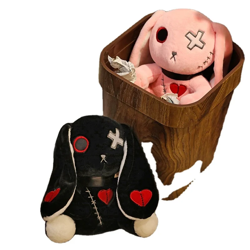 Creepy Rabbit Plushie Stuffed Animal Toys Spooky Gothic Bunny Plush Toy Cute Horror Doll for Birthday Halloween Gift