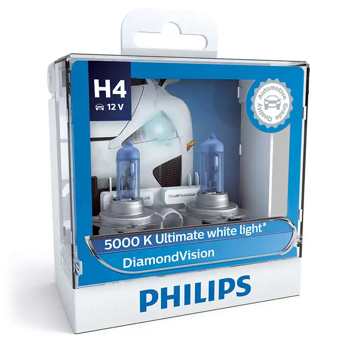 Philips LED Headlight Original H4 Diamond Vision 12342 Halogen Lamps 12V 60/55W Bright LED Bulbs