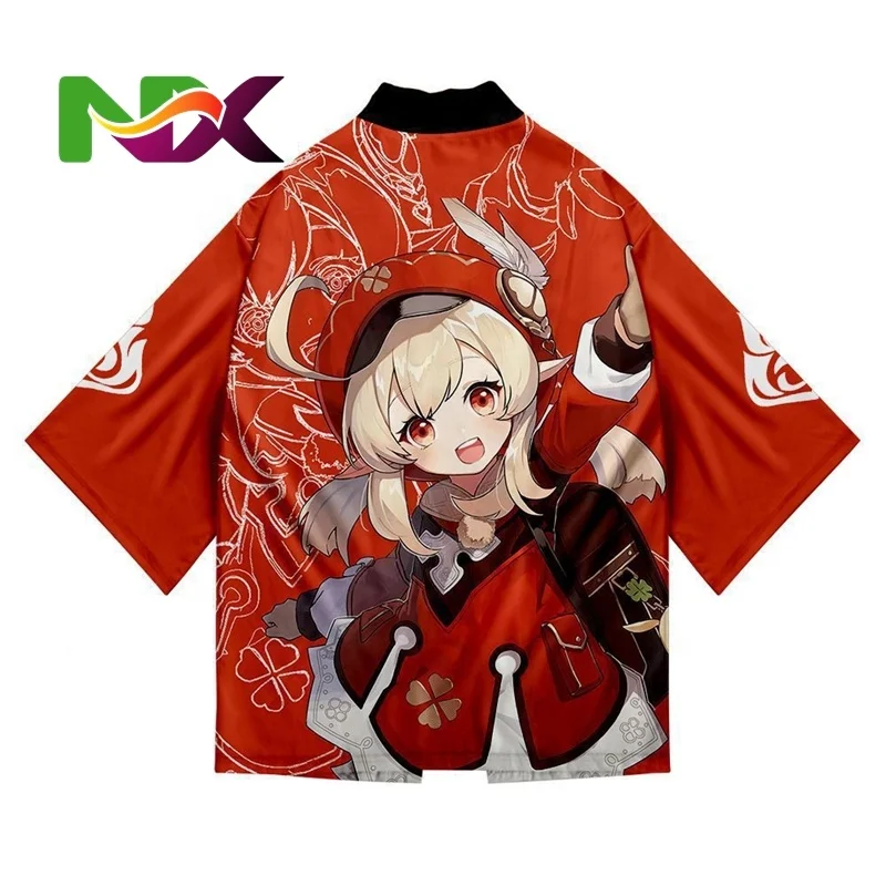 Genshined Impact Venti Klee Zhong Li Ke Qing Paimon Xiao Cheap Cosplay 3D Printing Haori Cartoon Clothing Anime Kimono Cloak