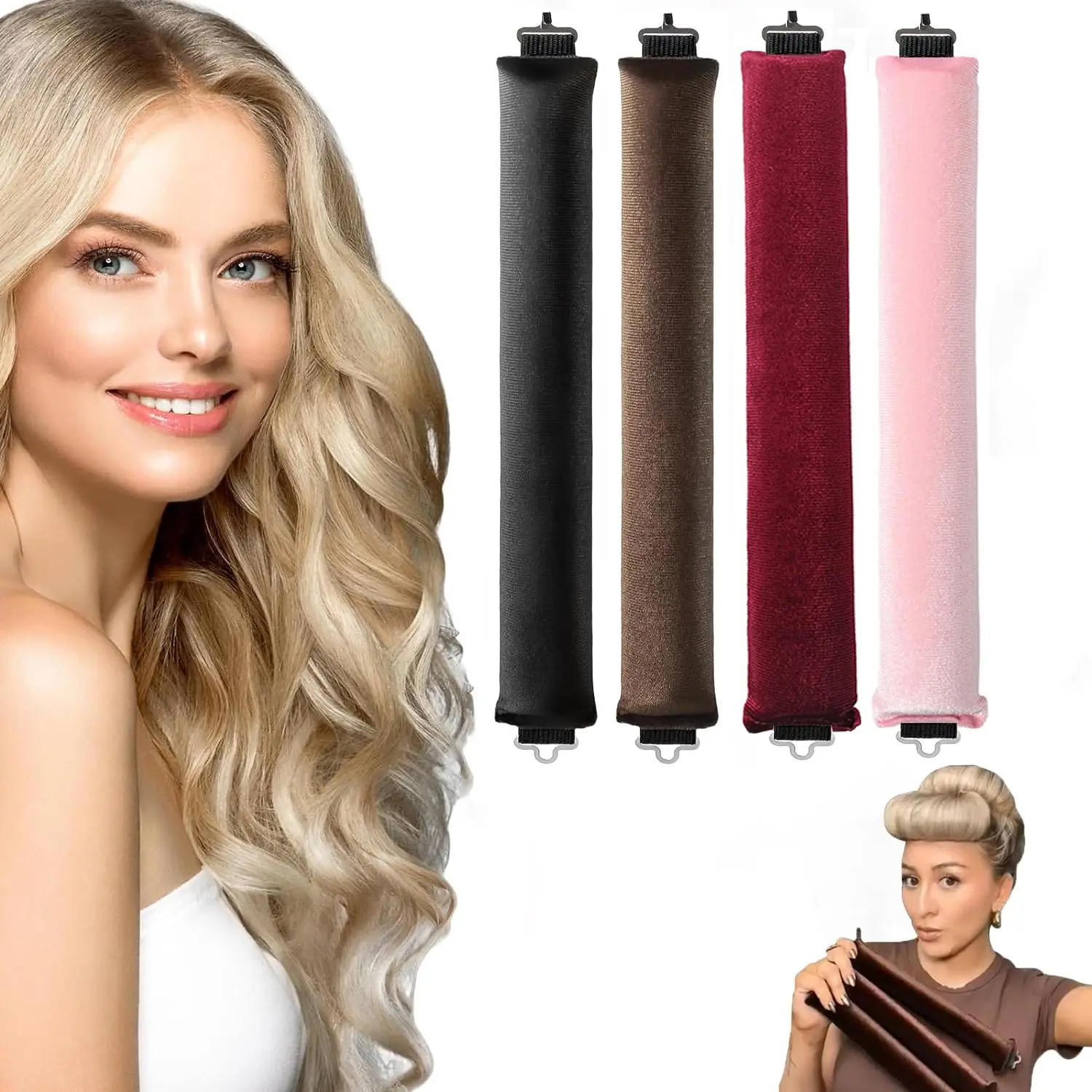 Heatless Hair Curler Overnight Hair Curlers to Sleep in Heatless Curling Rod No Heat Curlers