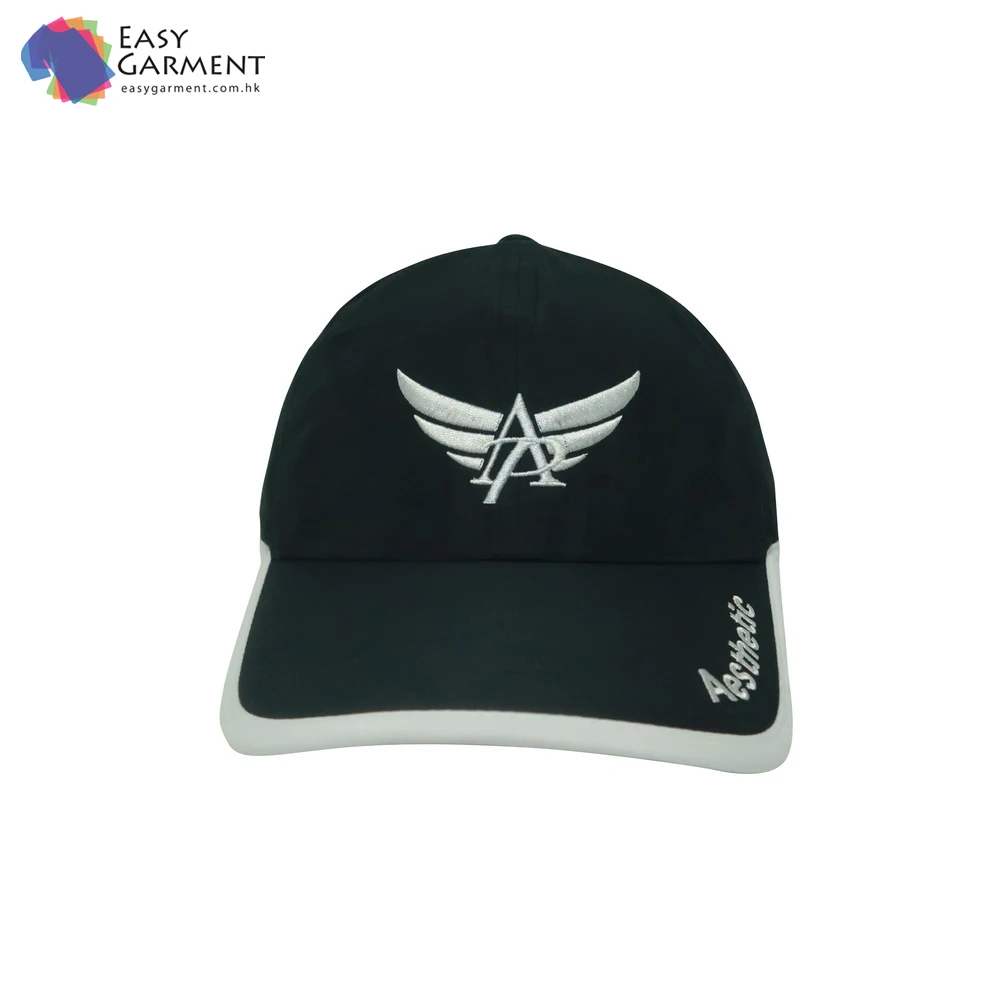 Custom made Low MOQ Polyester Metal Buckle Pre-curved flexfit print logo black plain distressed baseball cap hat for men