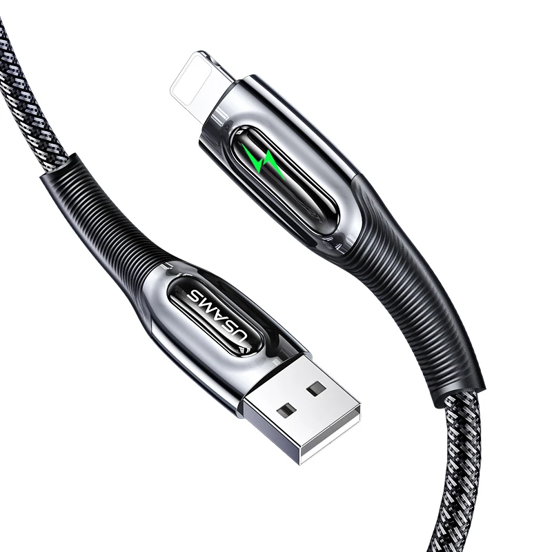USAMS Новый автоматический отключение Smart Power-off PD Быстрая зарядка USB кабель для передачи данных мобильного