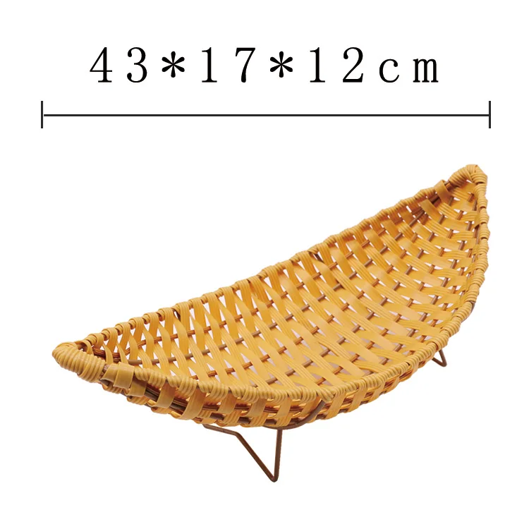 Carehome Bamboo Bread Basket Handmade Weaving 3 Tiered Moon Shape Washable Fruit Vegetables Display Storage Basket