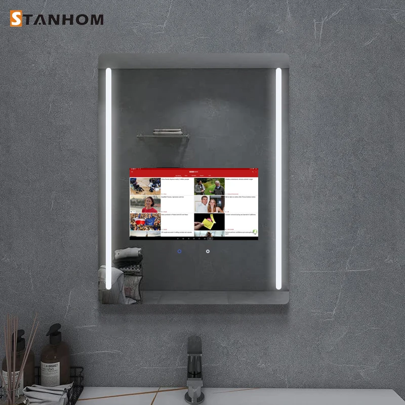 STANHOM Rectangle Android WiFi Camera Smart TV Mirror LED Touch Screen