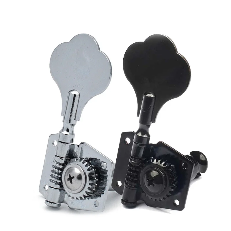 4 String Open Gear Electric Bass Machine Heads Keys Tuners Set Bass Guitar Tuning Pegs
