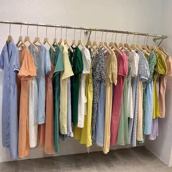 Manufacture Second Hand Clothing Mixed Bales Fashion Class A Korean Girls Casual Dress