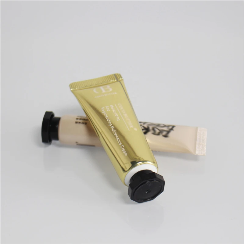 Empty 10-200ml Black Gold Hologram Soft aluminum Plastic Cosmetic Packaging Hand Cream Tube With octagonal and squeeze cap
