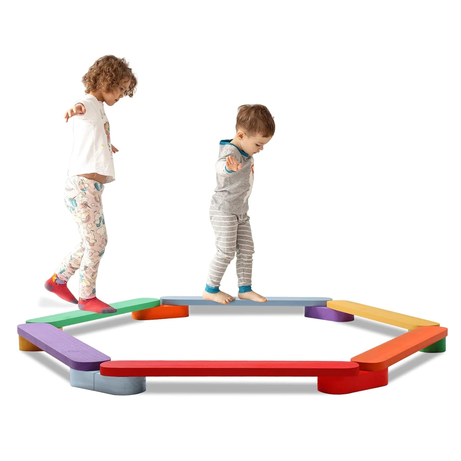 Have fun Montessori Stepping Stones Home Gym toys Kids Balance Board Toddler Playground Balance Beams for cooperation ability