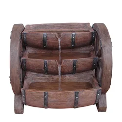 Feng Shui Fiberglass Ornament Fountain Water Mill Fall Statue