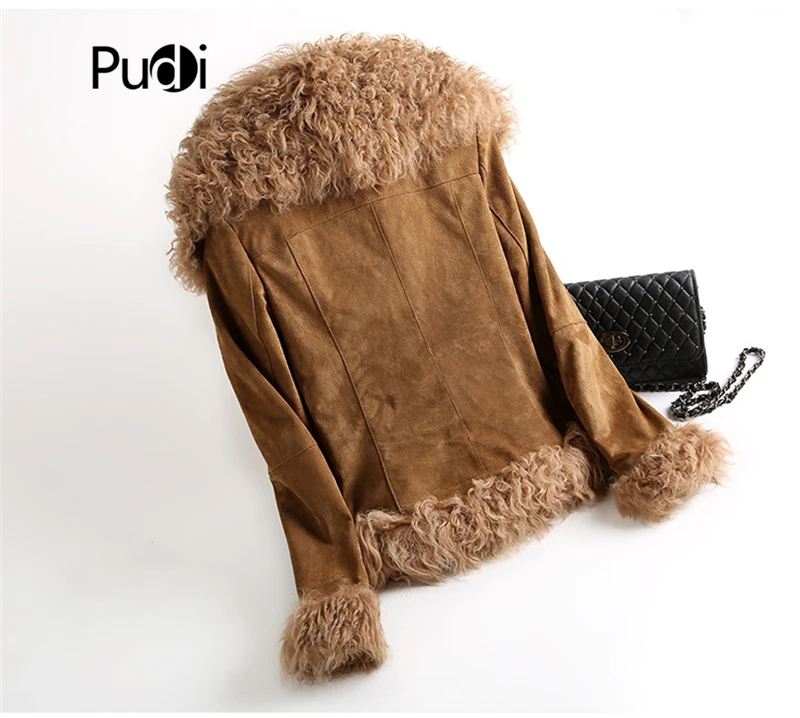 Women winter Leisure Real sheep fur coat jacket multiple color overcoat lady female genuine leather outwear clothes CT930