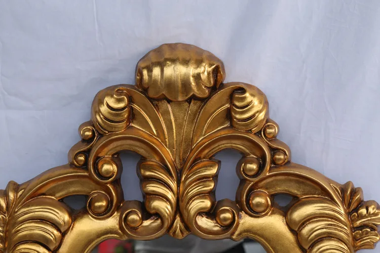 Bathroom PU frame European Vintage corner design style living room bathroom decorative mirror