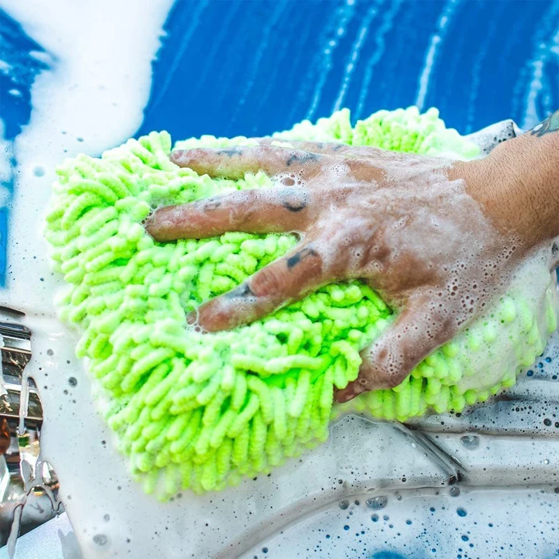 Cheap washing car gloves 17x25cm car hand glove soft wash mitt for car washing