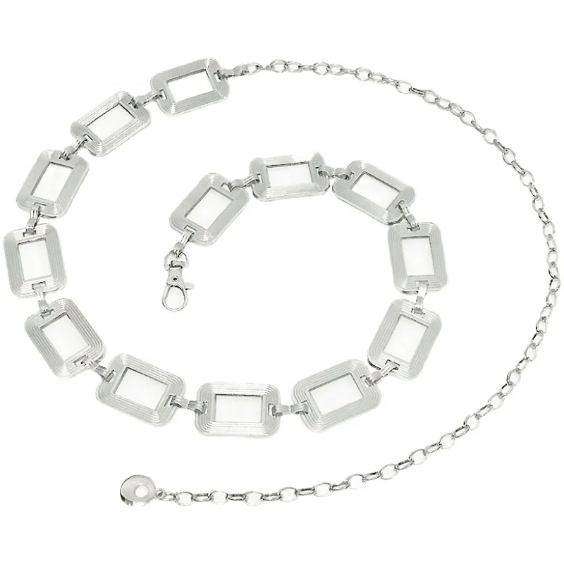 Simple Fashion Metal Waist Chain Ladies Skirt Chain Wide Belt Trendy Clothing Accessories