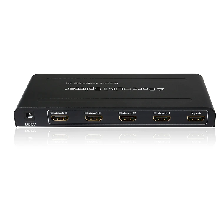 ASK 4K*2K HDMI Splitter 1x4  HDMI Splitter 1 in 4 out Support Full HD 3D  Metal House 3840*2160P