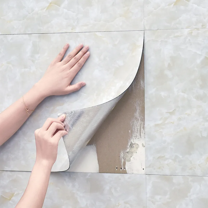 Waterproof Oil Proof Wall Sticker PE Foam Removable Self Adhesive Marble Tile PVC Wall Panel For Kitchen