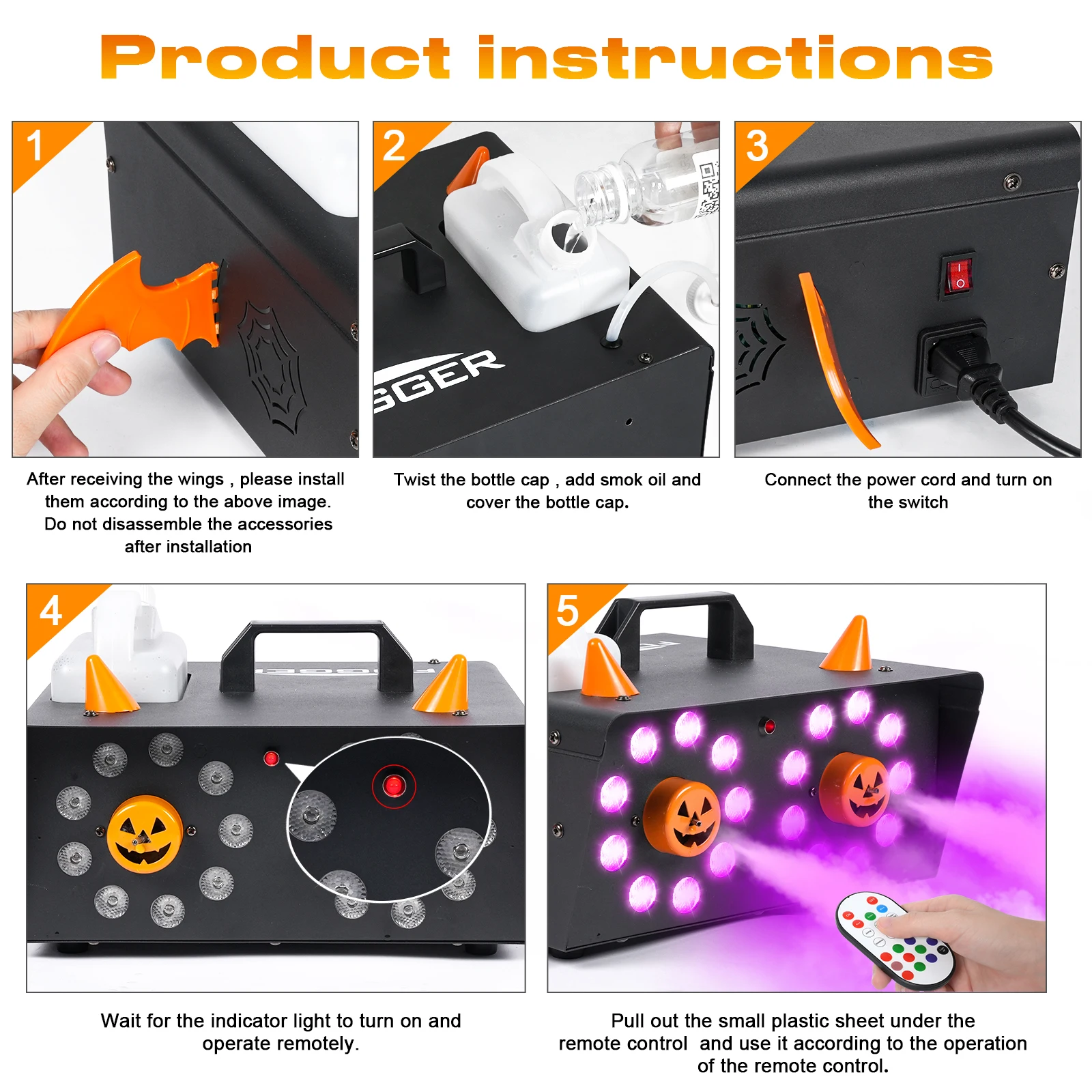 U`King 1500W Wireless Remote Control Fog Machine For Dj Nightclub Wedding Smog Machine Stage Effect Equipment Smoke Machine
