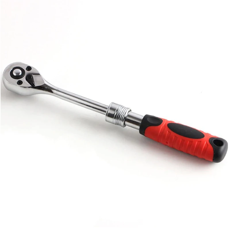 3/8 Inch 72-Tooth Quick Release Ratchet Wrench Telescopic Handle Torque Spanner Extendable Ratchet Drive Socket Wrench