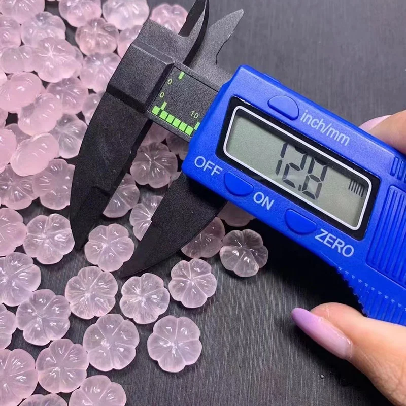 High Quality Natural Rose Quartz Crystal Carving Mini Flower