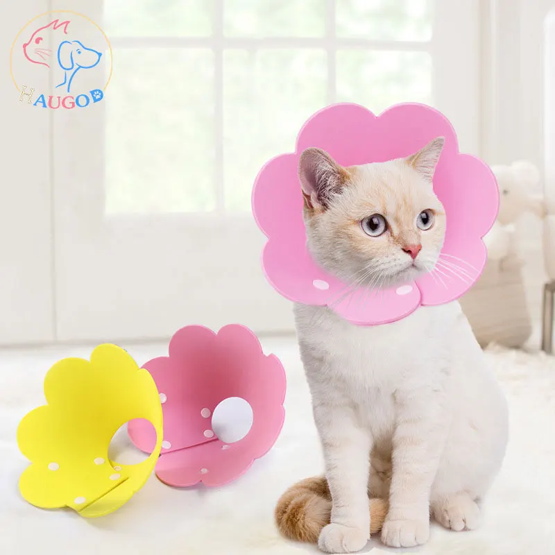 
Pet Collar Polyester soft Anti-licking Elizabethan Collar Dog Cat Adjustable Wound Healing E-Collars Soft 