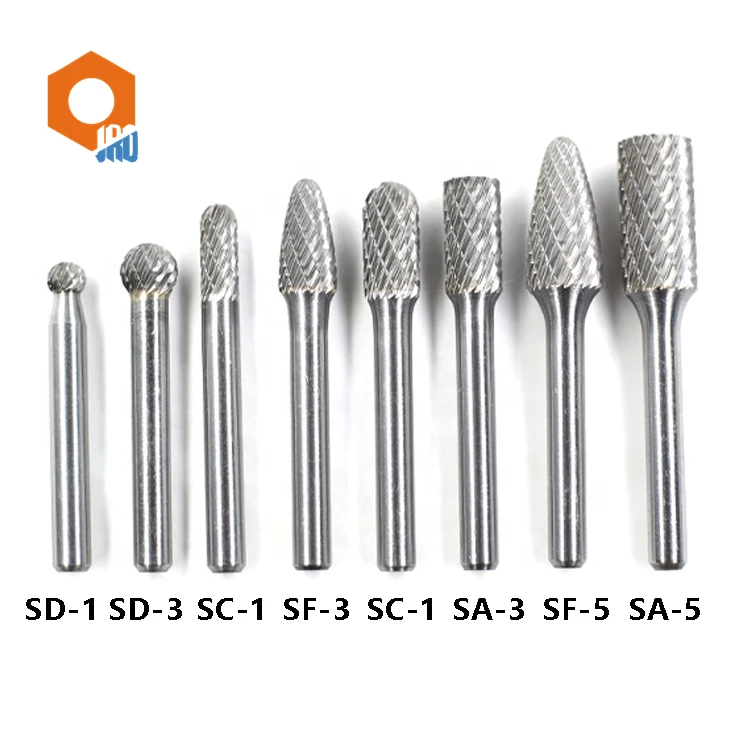 Набор сверл, комплект из 10 насадок из карбида вольфрама с длинным хвостовиком 1/4 дюйма