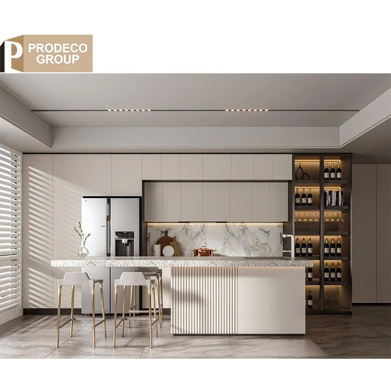 Prodeco Furniture Customization Mdf Kitchen Pantry Storage Hanging Cabinet Simple Design Canada with Microwave for Project