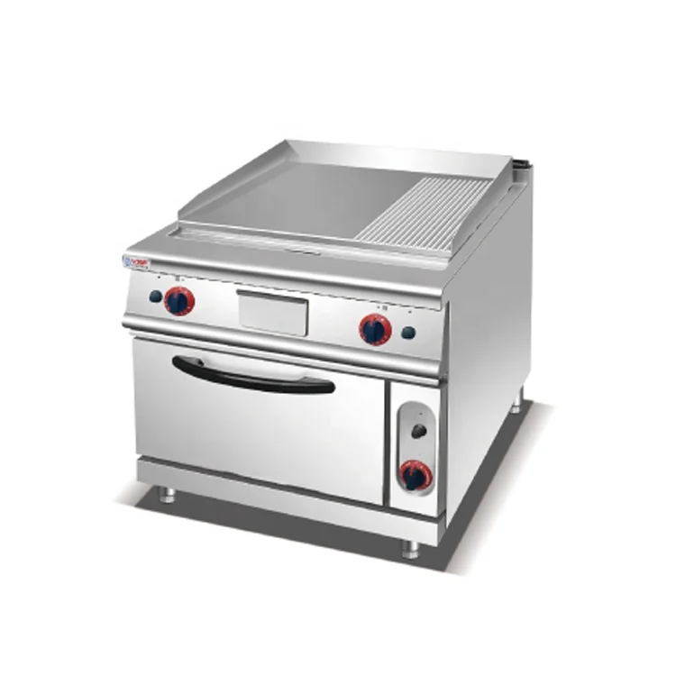 Stainless Steel Surface Gas Griddle Grill For Food Service Industry Commercial Kitchen Equipment Lava Rock Grill