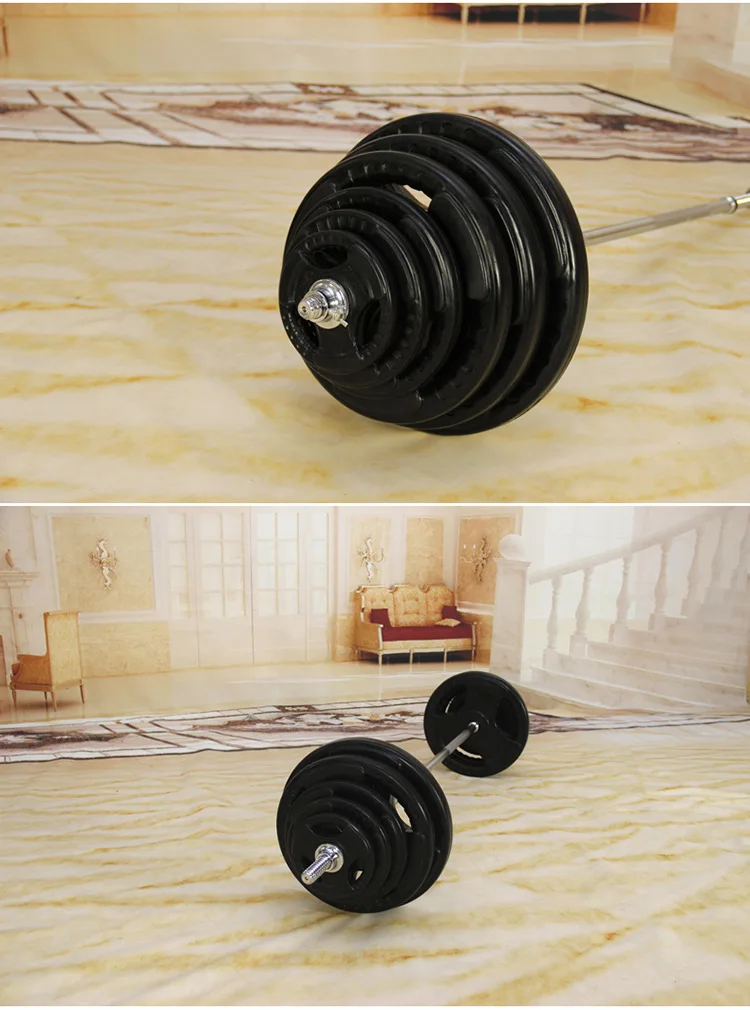 
New Design 10kg Black Rubber Cast Iron Barbell Plates Custom Made Fitness Gym Workout Equipment 