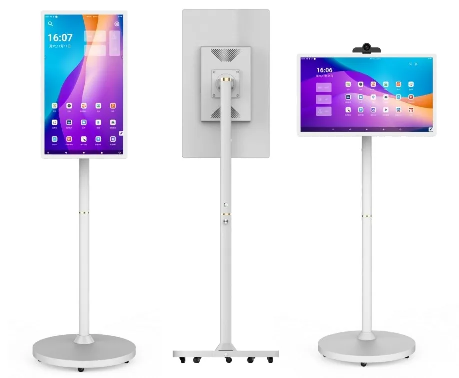 Floor Standing portable tv Stand Follow By Me Vertical Display Touch Screen 32 inch Smart Tv