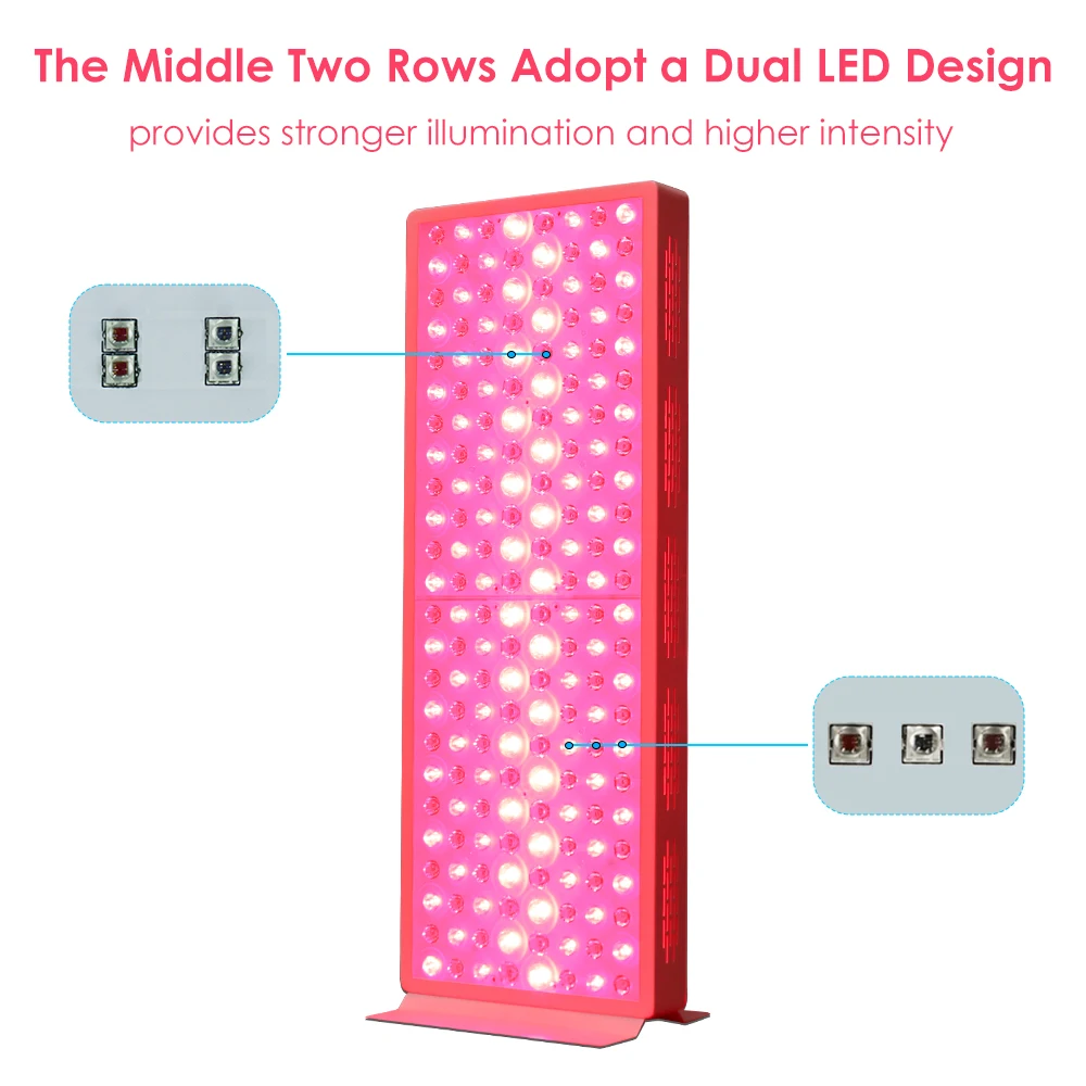 Popular 660nm 850nm IR Red Light Near Infrared LED Skin Beauty Home Light Therapy Panel Lamp With Stand