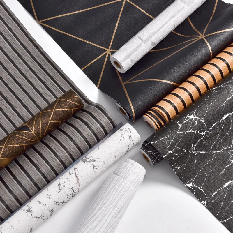 High quality Kitchen Table Cabinet Wall Paper Home Decor Refurbished Wallpaper Self Adhesive Waterproof Wall Sticker