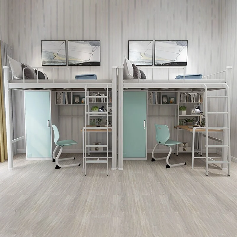 bunk bed education furniture adult loft bed with desk for students