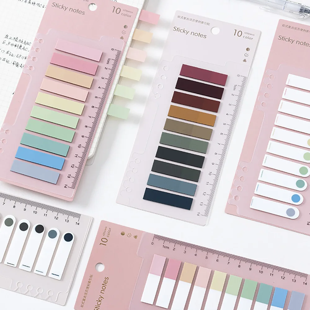 Loose Leaf Sticky Index Tabs Sticky Notes With Ruler Page Marker Index Sticky Note Sticker Memo Pad