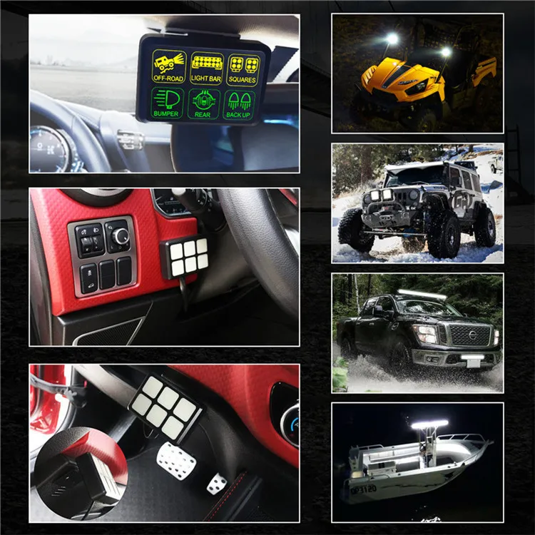 All-In-One With Harness And Label Stickers Green Backlit Led 12V Control Switch Panel Rv