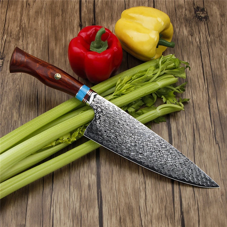 OEM New style 8.4 Inch Handmade Kitchen Knife Damascus Steel Meat Knife