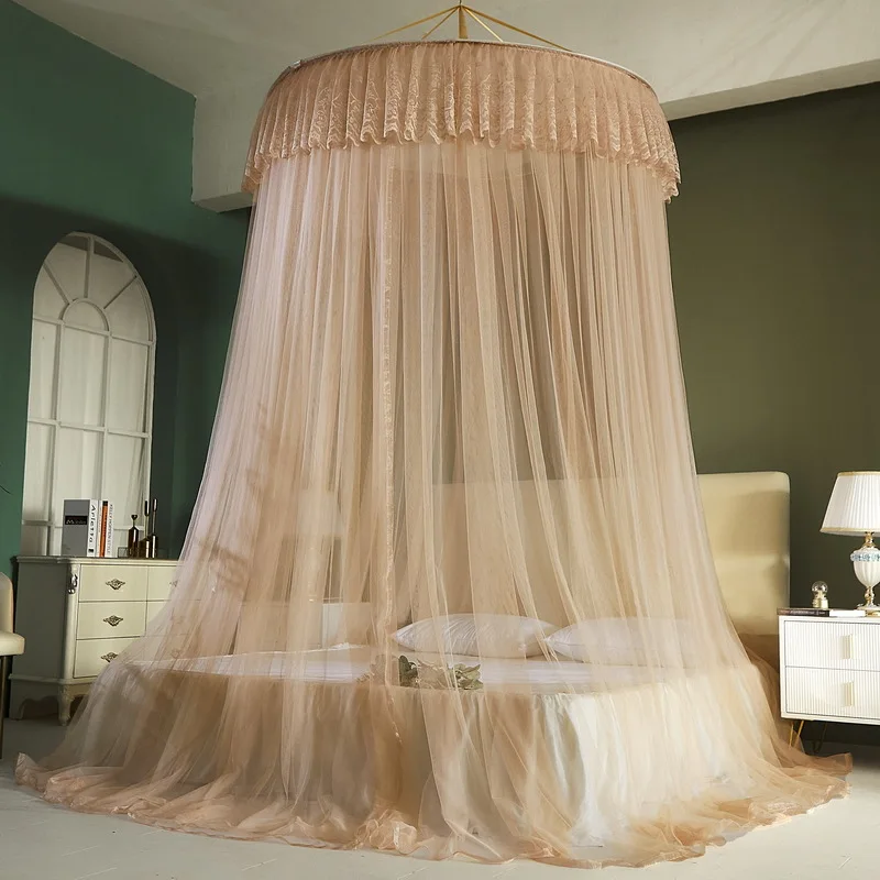 New fashion dome mosquito ceiling princess bed folding elegant circular top mosquito net for bed