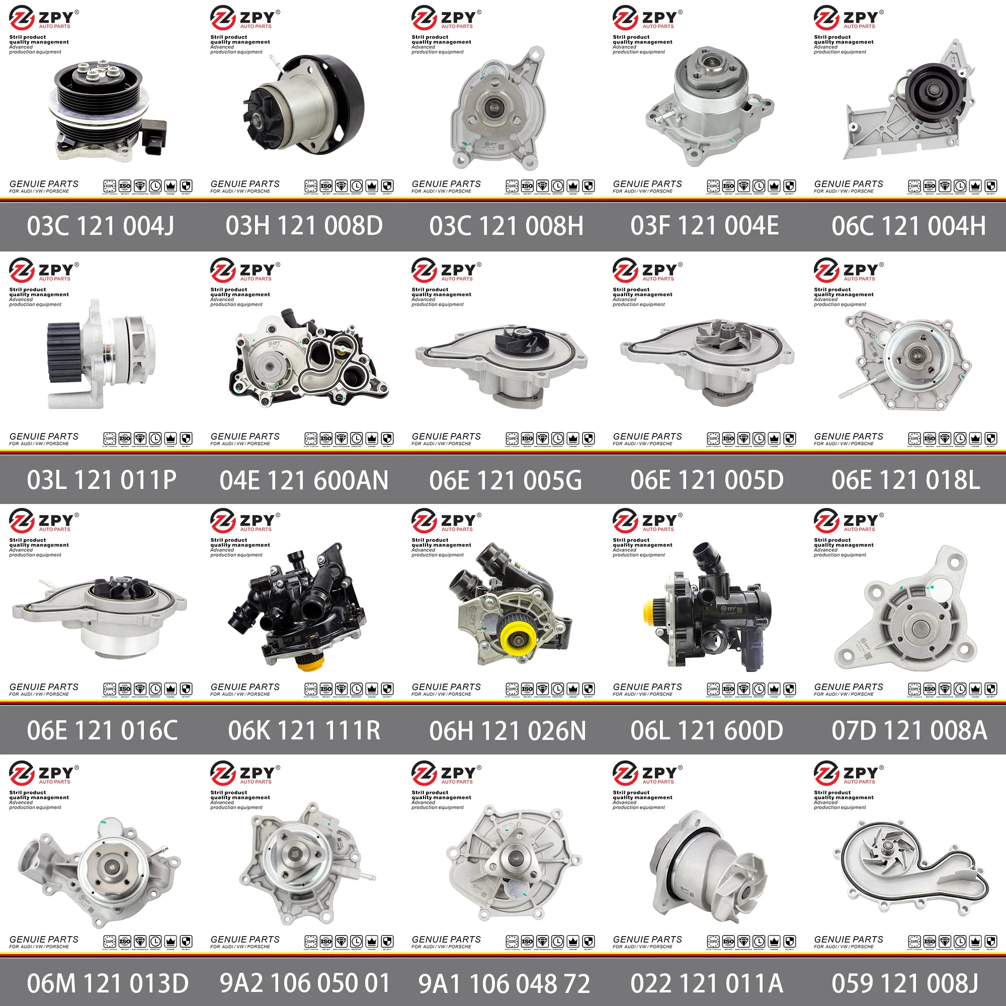 ZPY Water pumps 94810603301 for Porsche CAYENNE PANAMERA MACAN 4.8 Turbo